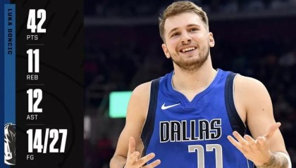  东契奇40+三双难救独行侠负灰熊  